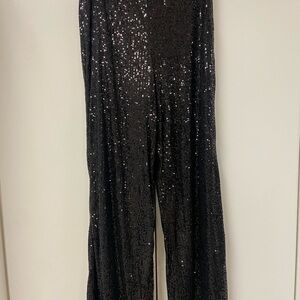 Truth by Republic Black Sequin Wide Leg Pants (Fully Lined)
